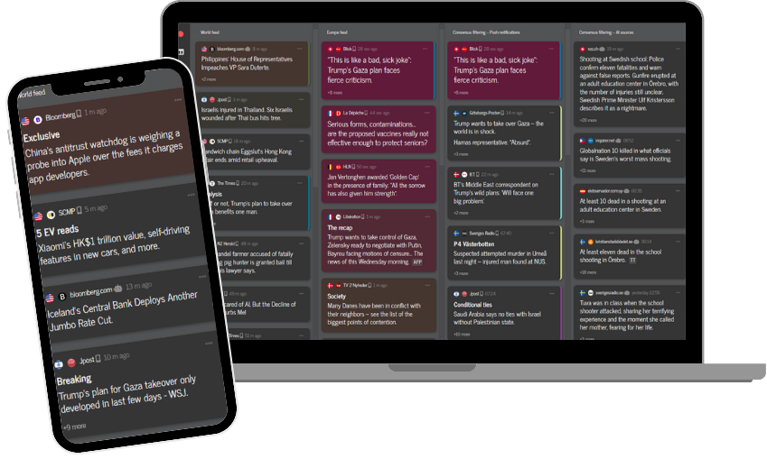 AO news Feed on different devices